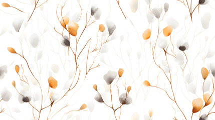 Autumn leaves watercolor seamless pattern
