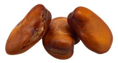 Brown roasted bean grains. Bean isolate