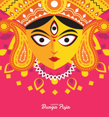 This Cartoon Charater represent Indian Festival Durga Puja. 