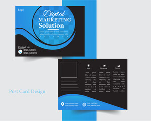 Creative Modern Business Post Card Design Template.