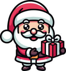Santa Claus with gift