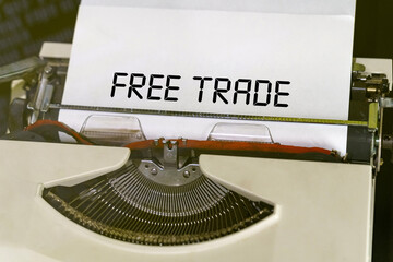 The text is printed on a typewriter - free trade