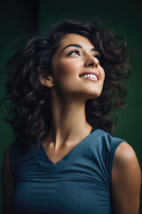 Portrait of smiling beautiful fit woman