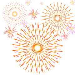 Fireworks in a variety of colors for celebrating the occasion