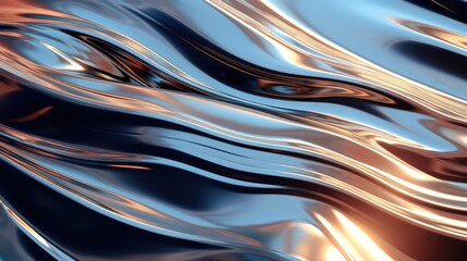 Abstract background with smooth lines and waves in orange and blue colors.