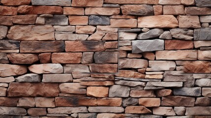 A close-up of a wall with a natural stone texture, showcasing the intricate details and earthy colors of the stone, creating an organic and timeless look