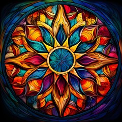 circular flower art with interesting shapes and colors