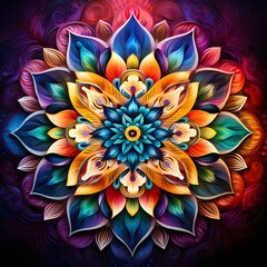 circular flower art with interesting shapes and colors