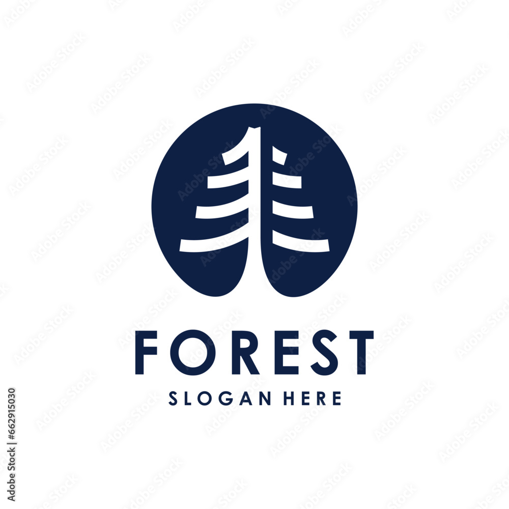 Poster pine tree design element vector icon with creative concept