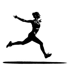 Fototapeta na wymiar Vector of a fit woman running and spreading arms