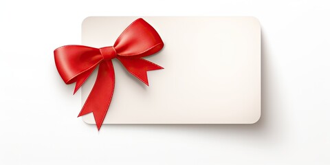 blank gift tag with red ribbon Generative AI