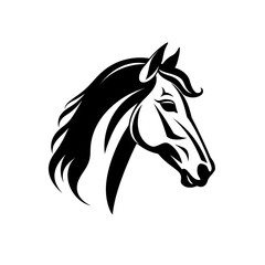 Fototapeta na wymiar Horse Icon, Mare Symbol, Minimal Horses Icon, Generative AI Illustration