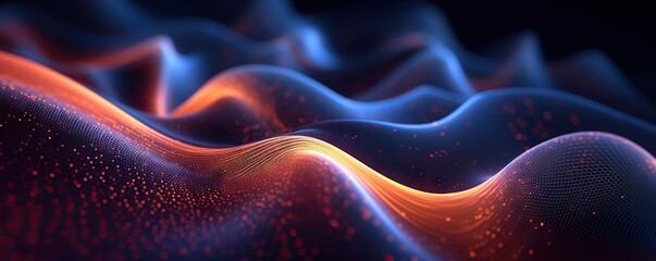 Abstract digital background. Can be used for technological processes, neural networks and AI, digital storages, sound and graphic forms, science, education, etc.