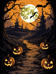 Fototapeta premium halloween background with pumpkin