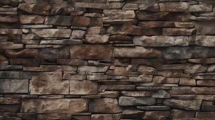 A detailed image of a rugged and weathered stone wall, highlighting the raw and earthy texture,...
