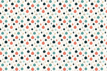 Christmas ornaments seamless pattern. Wrapping paper for xmas gifts backdrop.