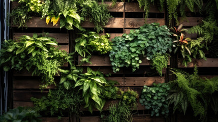 Fototapeta premium A hanging garden decorated with green plants
