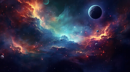 Nebula and galaxies in space