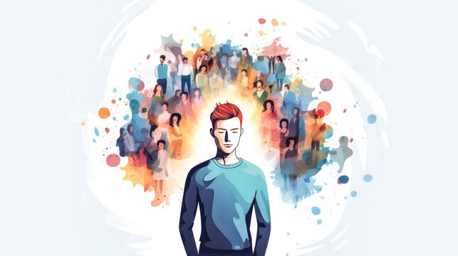 A mental health advocate passionately presents on the importance of mental wellness to a diverse audience.