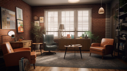 Fototapeta premium Psychologist's office in modern contemporary style