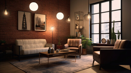 Fototapeta premium Psychologist's office in modern contemporary style