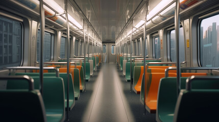 Interior of a subway train