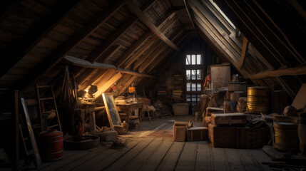 An attic transformed into a cozy reading nook