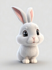 Obraz na płótnie Canvas A white Rabbit Ai generated, Hare Happy life.