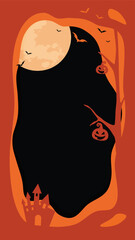 Orange Halloween holiday social media story AR filter post template background