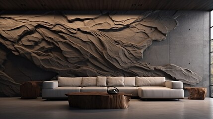 A wall texture inspired by the intricate patterns found in tree bark, adding depth and visual interest to an interior space