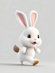 Obraz na płótnie Canvas A white Rabbit Ai generated, Hare Happy life.