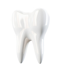 Isolated 3d illustration white tooth close-up on transparent background.