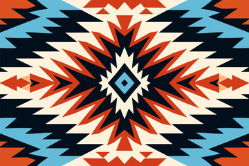 Indigenous tribal Ikat pattern, Vibrant handwoven geometric textile culture. For texture fabric textile wallpaper background backdrop.
