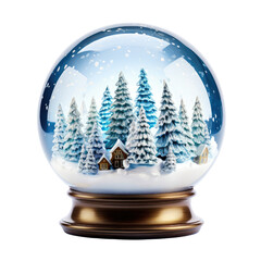 snow globe Christmas decorations clipart for design isolated on transparent background.