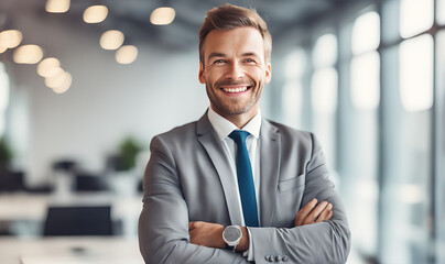 Fototapeta premium Smiling businessman in office