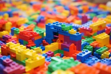 Fototapeta na wymiar A puzzle made of plastic blocks that interlock to form a cohesive structure. Generative AI