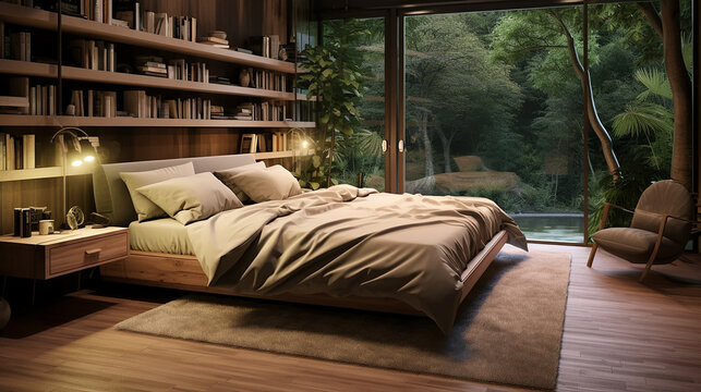 Interior do quarto com confort&aacute;vel