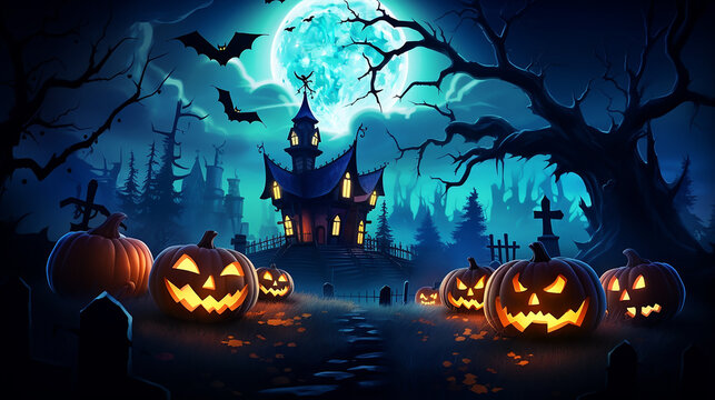 Halloween assombrado fundo horror assustador fantasma noite fundo truque ou tratamento fontes de festa