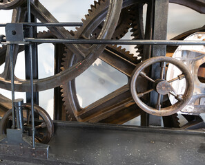 Antique iron wheel gear system