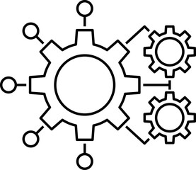 Data integration icon. Software, api thin line symbol isolated on white background.