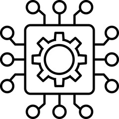 Data integration icon. Software, api thin line symbol isolated on white background.