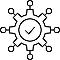 Data integration icon. Software, api thin line symbol isolated on white background.