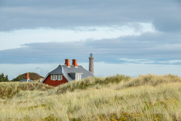 Haus und Leuchtturm in Skagen / Dänemark