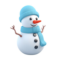 Snowman Christmas and New Year decoration clipart for design isolated on transparent background