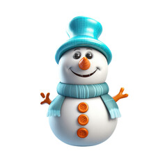 Snowman Christmas and New Year decoration clipart for design isolated on transparent background