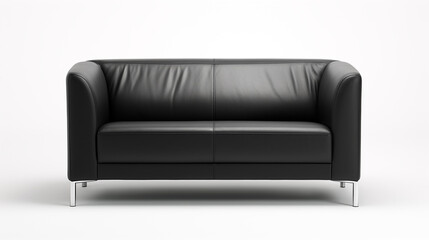 sofá confortável moderno para dois acentos pretos  sobre fundo branco