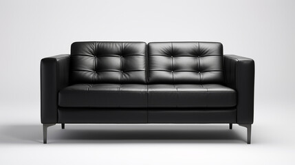 Obraz premium sofá confortável moderno para dois acentos pretos sobre fundo branco