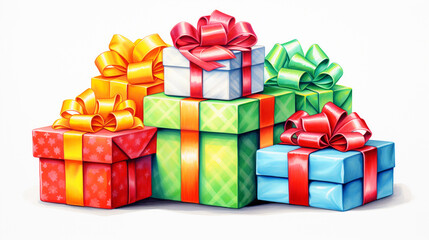 Fototapeta premium Christmas ornaments, various toys and Christmas tree
