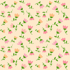 Seamless pattern of flowers floral vector, vintage style background for design, decoration, paper wrap