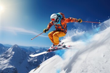 Skier skiing down a mountain slope 